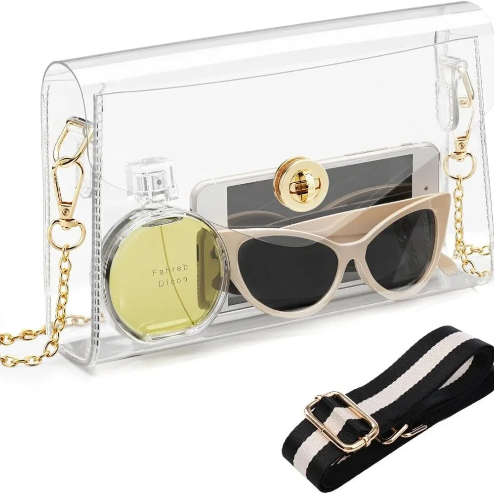 Clear Stadium Approved Purse Women Crossbody Bag Waterproof Stain-Resistant